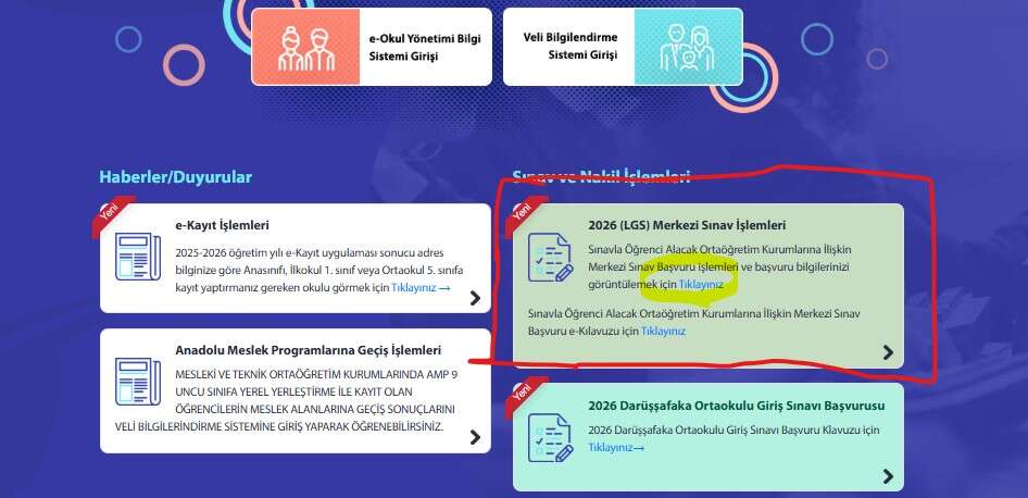 Adım Adım Resimli LGS Başvuru Kılavuzu 2